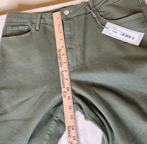 Just USA Phillip Slim Straight Jean Ragged Hem Olive Green Size 14/32 - Picture 4 of 12